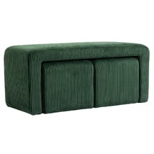 3 Piece Opher Corduroy Ottoman Bench & Footstool Set